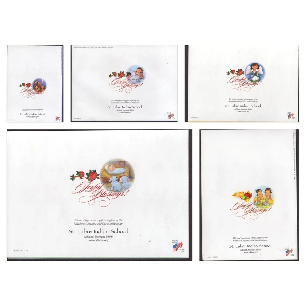 Lot of 5 St Labre Indian School Christmas Thanksgiving Cards Effie Cohen